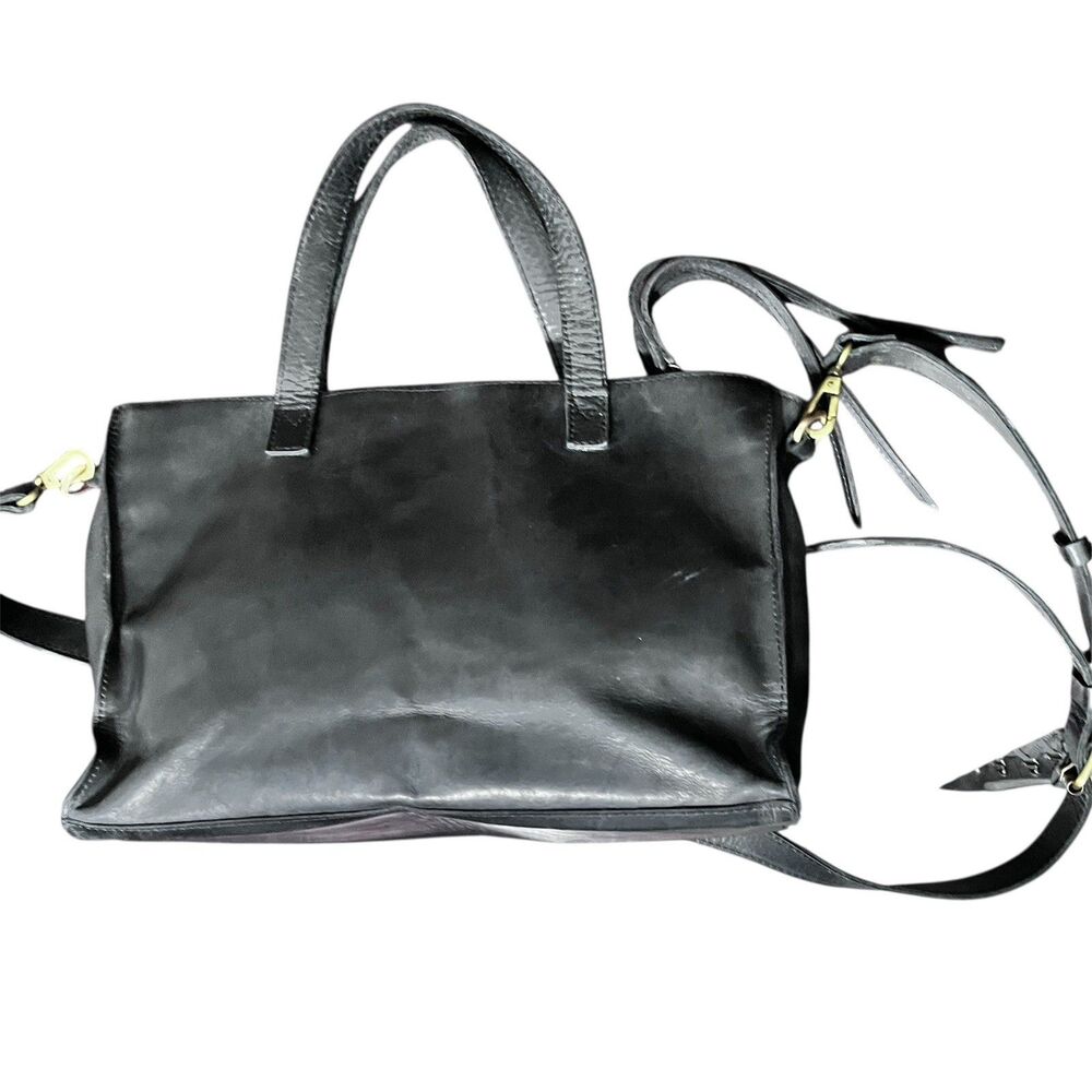 Raven + Lily Ethiopian Leather Crossbody Purse Tote Bag Black Artisan Made EUC - Picture 6 of 16